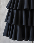 Amy Ruffle Skirt frill detail — subtle sheen fabric