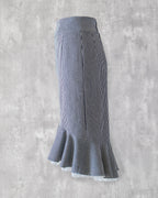 Carla Skirt in indigo hickory denim — side view