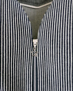 Carla Jumpsuit in indigo hickory denim — detail of zipper with star charm