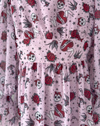 Waistband detail of the pale dusty pink chiffon midi dress — Katie Dress by Atë
