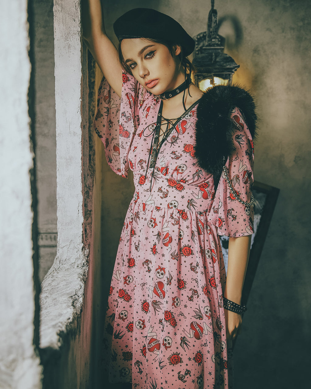Model wearing Lola Dress — Harajuku-inspired styling, Atë