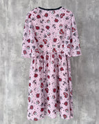 Lola Dress in tattoo-inspired print in chiffon — back view
